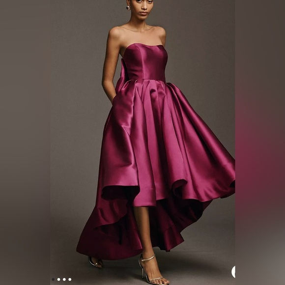 NWOT Hutch Adaleigh Strapless Back-Bow High-Low Maxi Dress - Picture 5 of 16